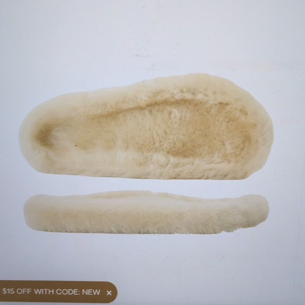 Plush Shearling Slide Slippers in Cream